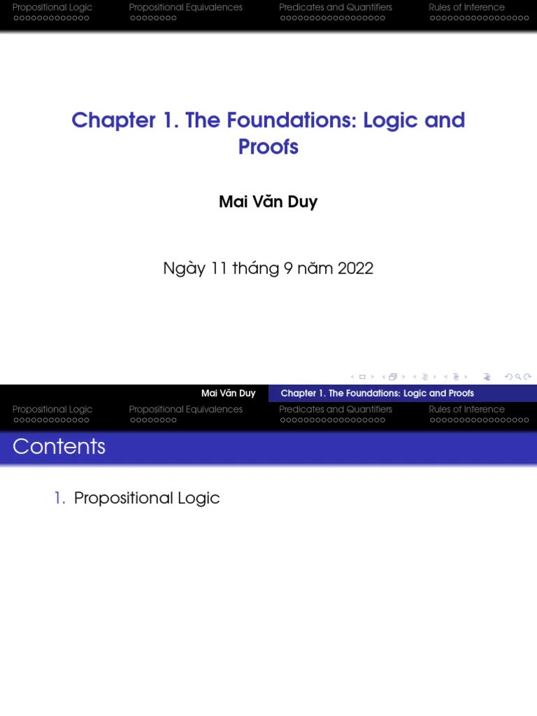 Chapter 1. The Foundations Logic And Proofs | PDF | Logic | First Order ...