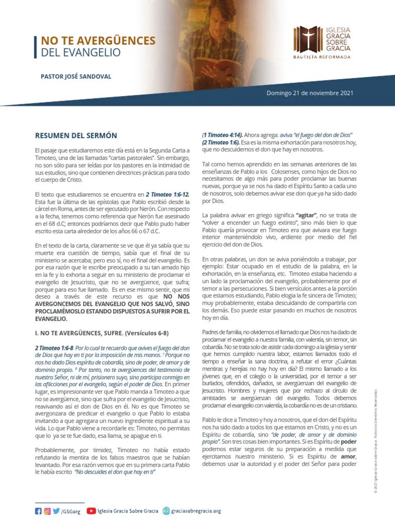 No Te Averguences Del Evangelio | PDF | Cristo (título) | Pablo El Apóstol