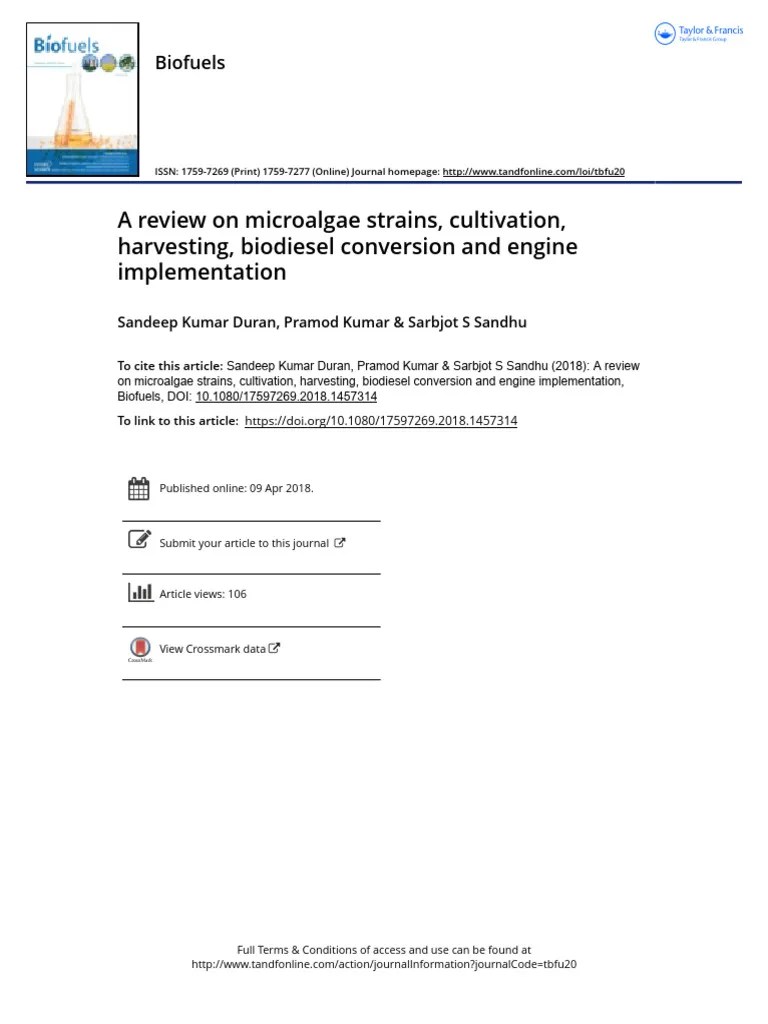 A Review On Microalgae Strains, Cultivation | Download Free PDF | Algae Fuel | Biofuel