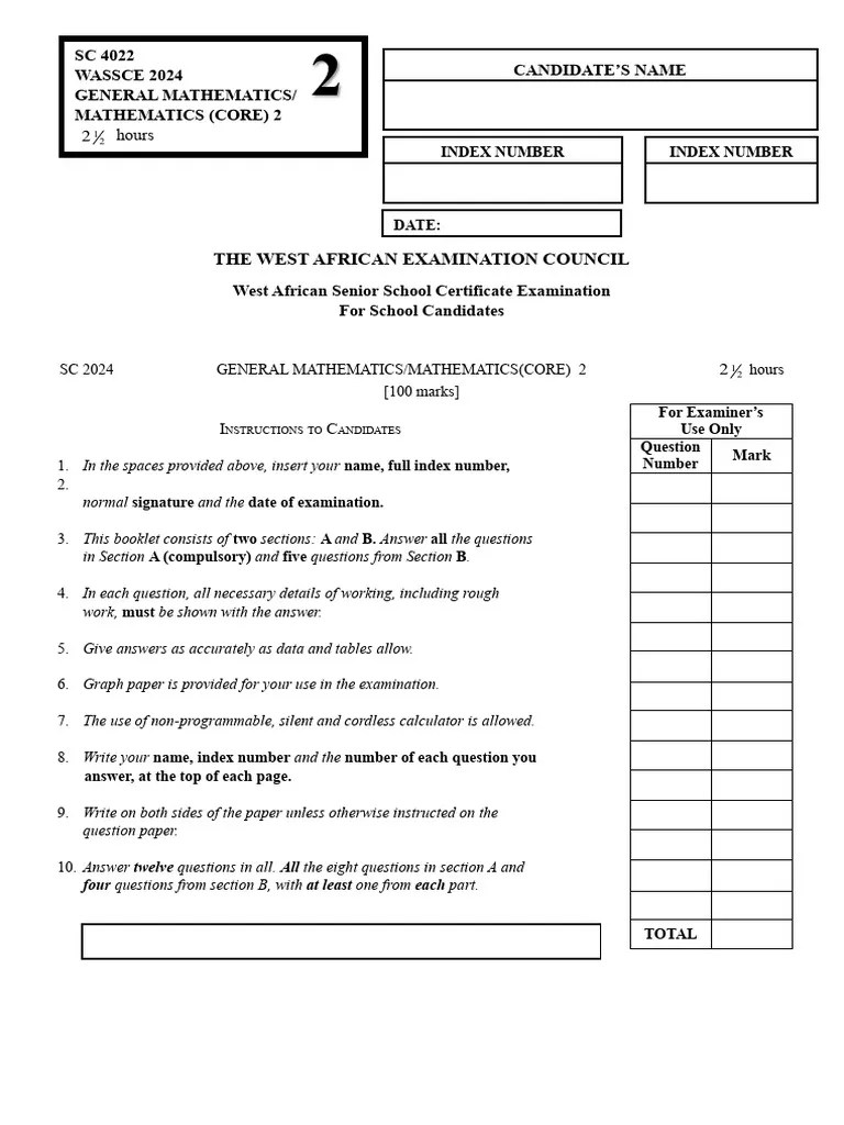 Core Maths Nigeria 2024 | Download Free PDF | Circle | Euclidean Plane ...