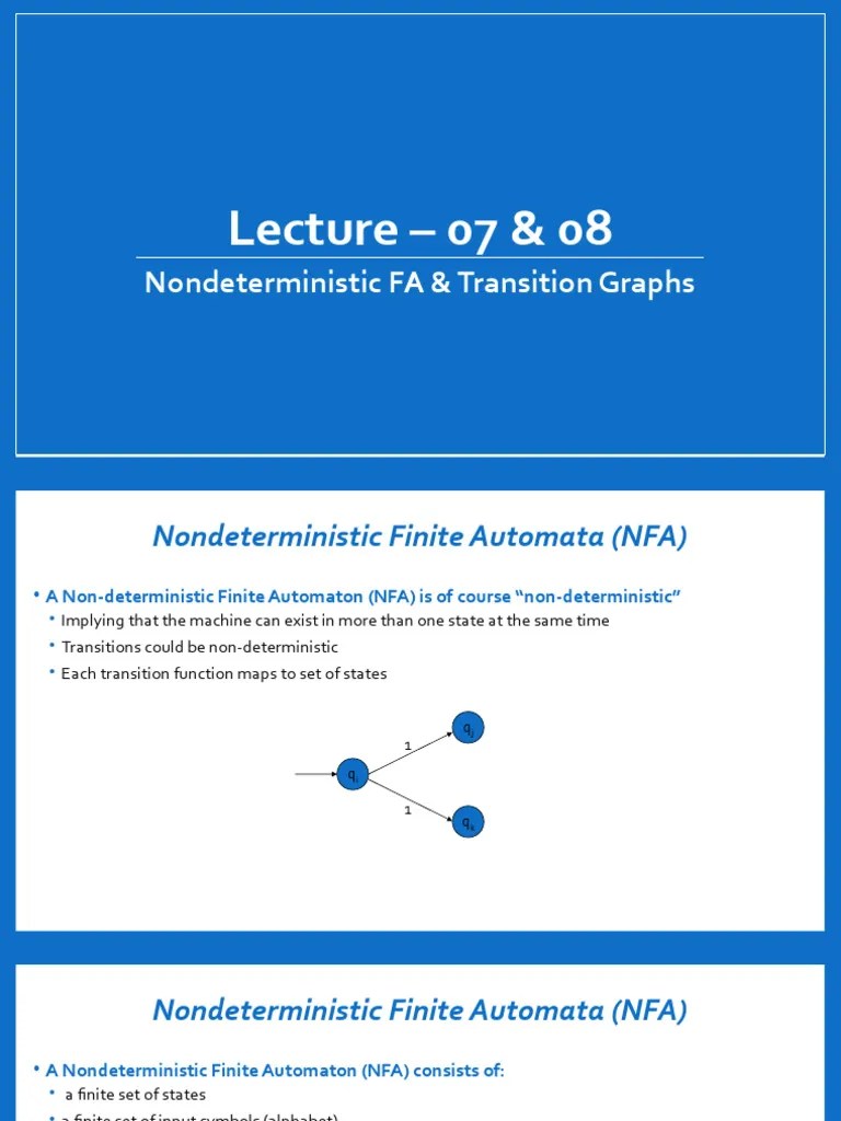 ToA - Lecture 07 08 - Nondeterministic Finite Automata Transition ...