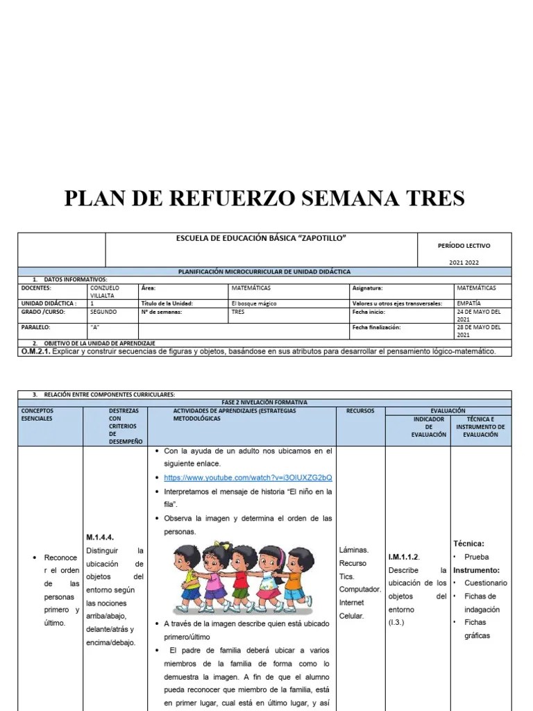 2do Plan De Refuerzo Matemáticas | PDF | Evaluación | Educación Primaria