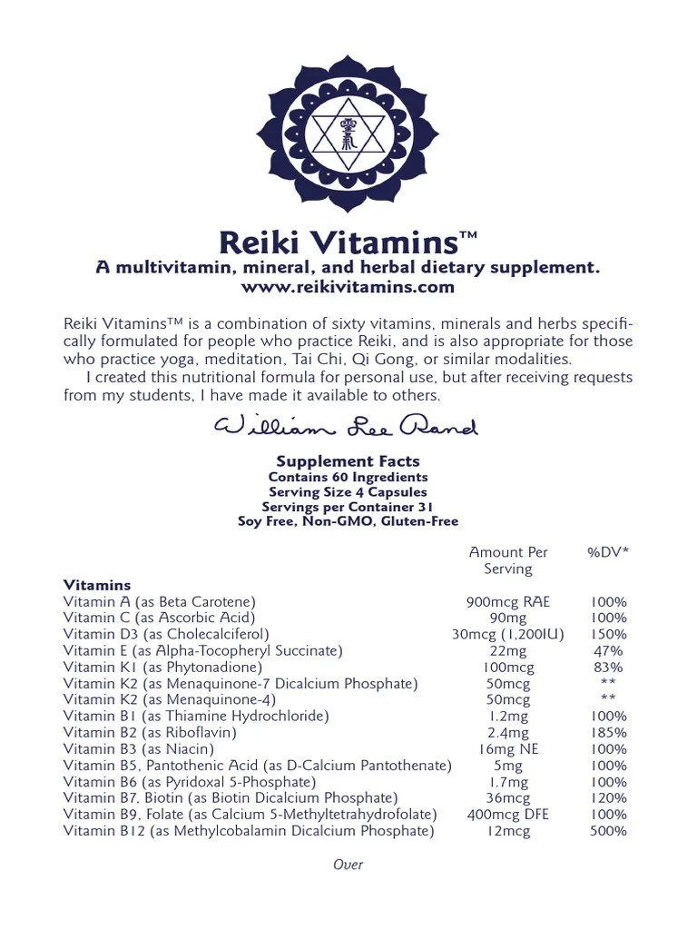 Supplement Facts | PDF | Vitamin | Dietary Supplements
