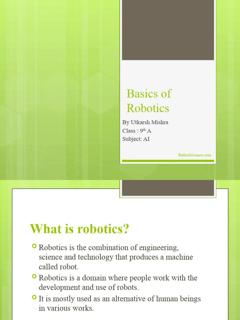 Basics Of Robotics | PDF | Robotics | Robot