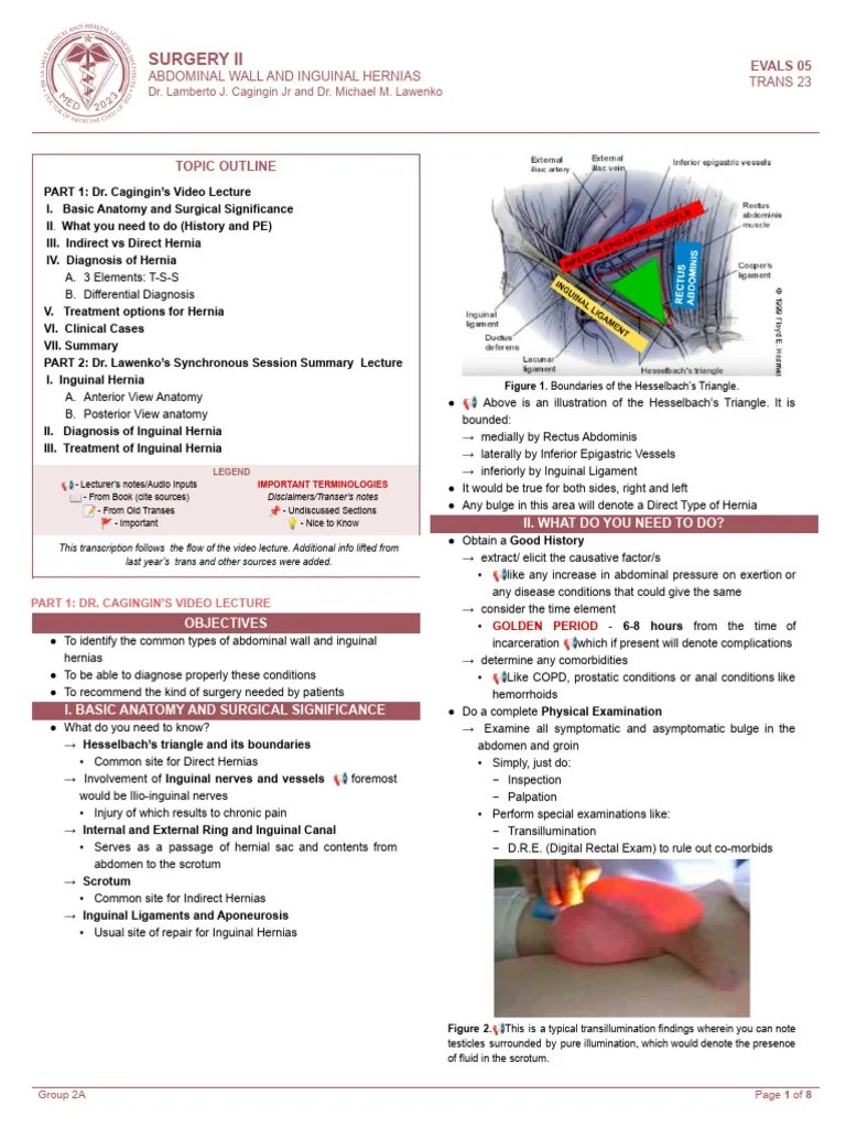 5.23 SURG II Abdominal Wall And Inguinal Hernias | PDF