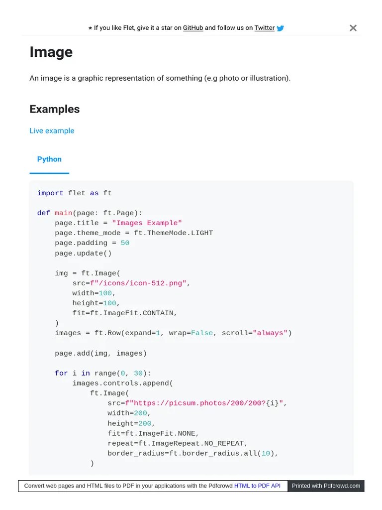Flet Dev Docs Controls Image | PDF | Html | Page Layout
