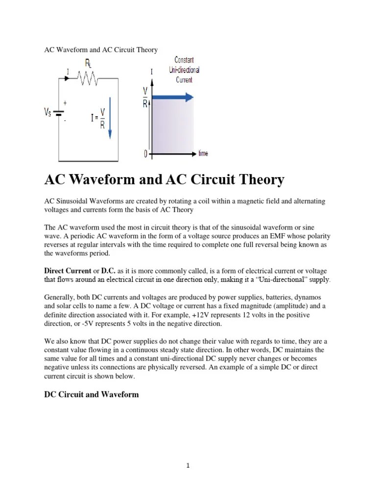 AC Waveform And AC Circuit Theory | PDF | Electromagnetic Induction ...