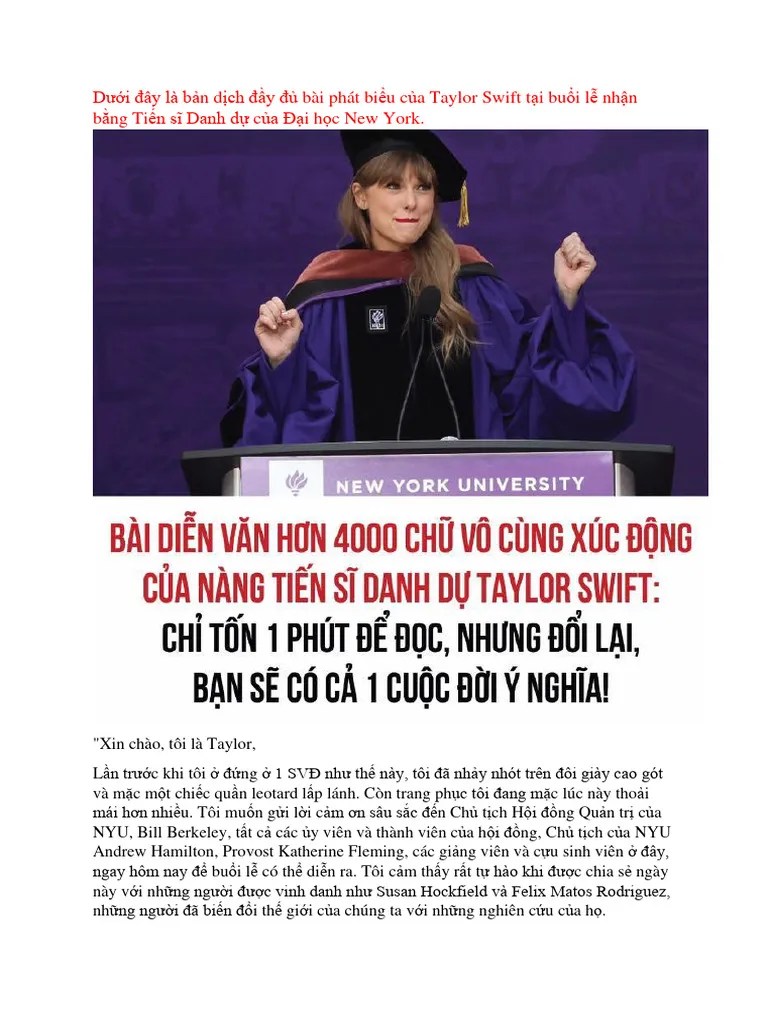 Taylor Swift's Speech At NYU | PDF