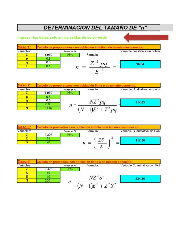 Calculo De Tamaño De Muestra | PDF