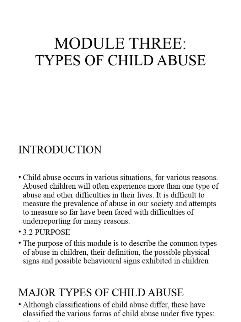 MODULE THREE | Download Free PDF | Child Abuse | Neglect
