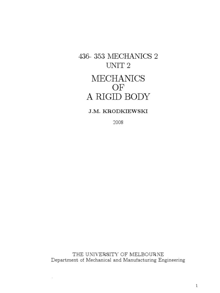 Kinetics Of Rigid Bodies | PDF | Kinematics | Rotation Around A Fixed Axis
