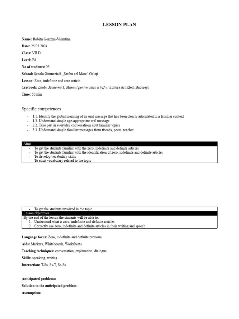 Lesson Plan 7th Grade | PDF | Lesson Plan | Cognitive Science
