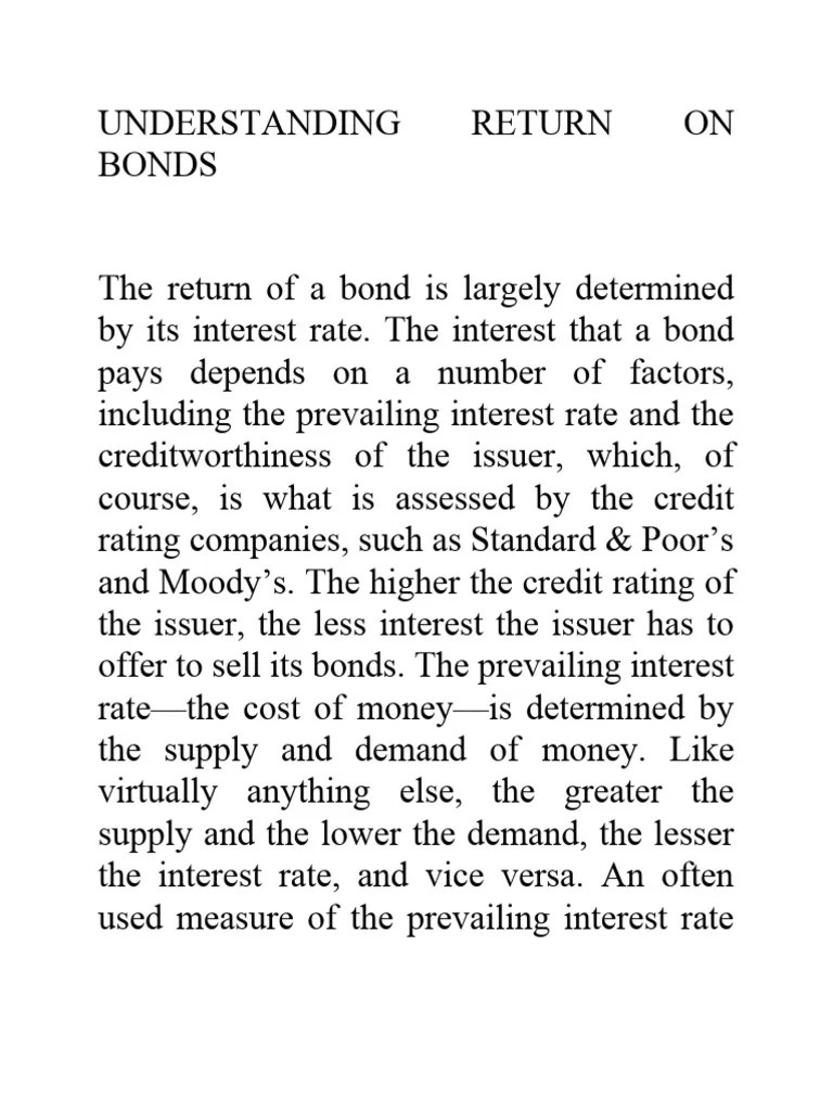 Understanding Return On Bonds | Download Free PDF | Bonds (Finance ...