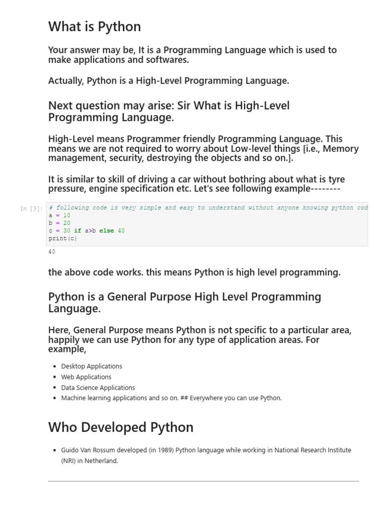 Unit 1 Introduction To Python | PDF | Parameter (Computer Programming ...