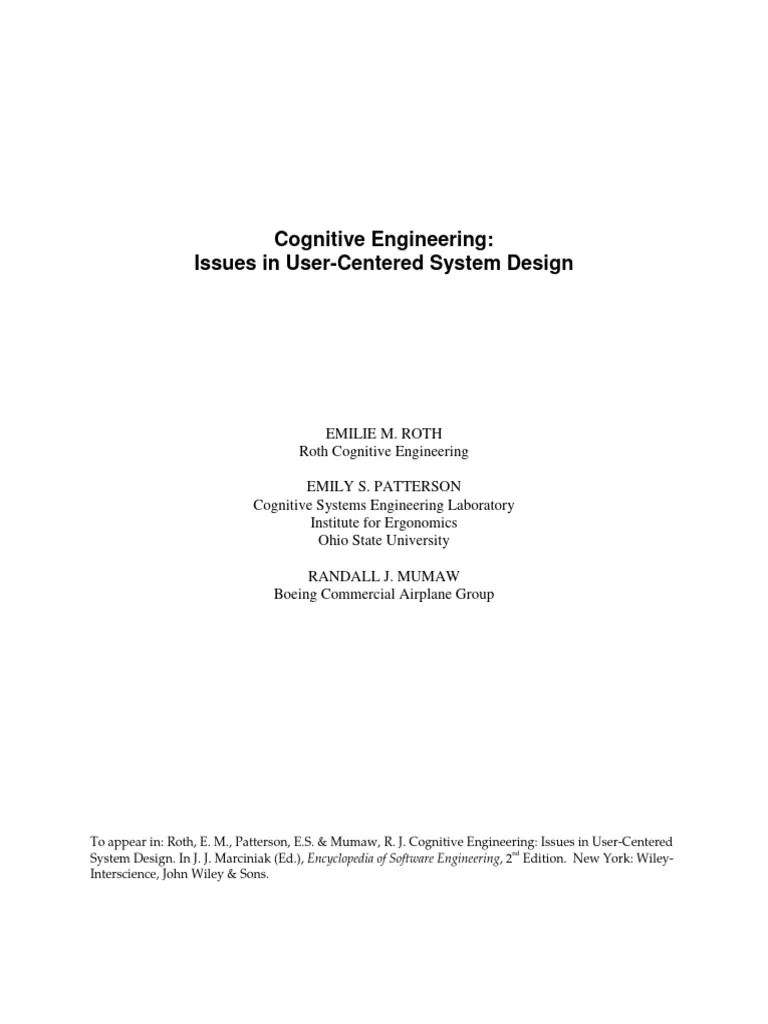 Cognitive - Engineering - Issues - In - User - Cen (1) Copy 1 | PDF ...