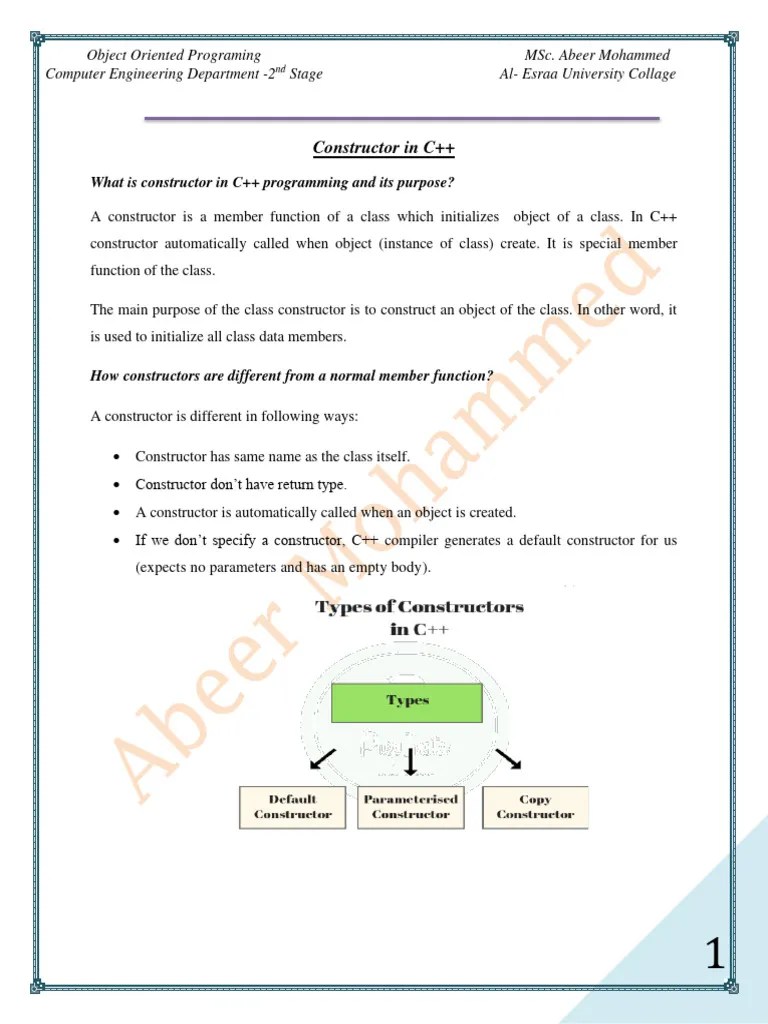 Constructors | PDF | Programming | Constructor (Object Oriented ...