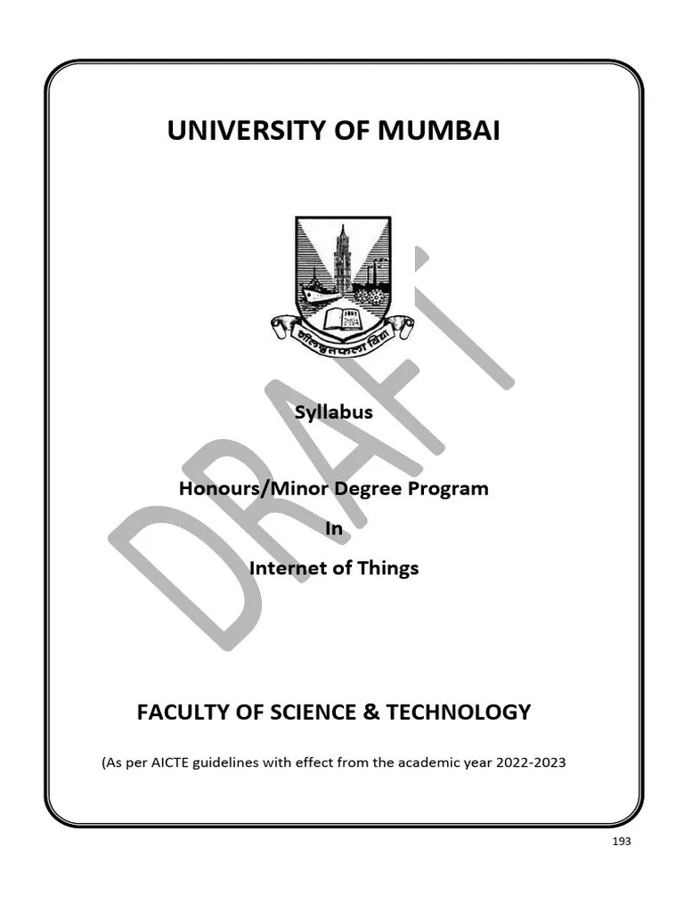 IOT Honour Degree Syllabus 2022 23 | PDF | Internet Of Things | Security