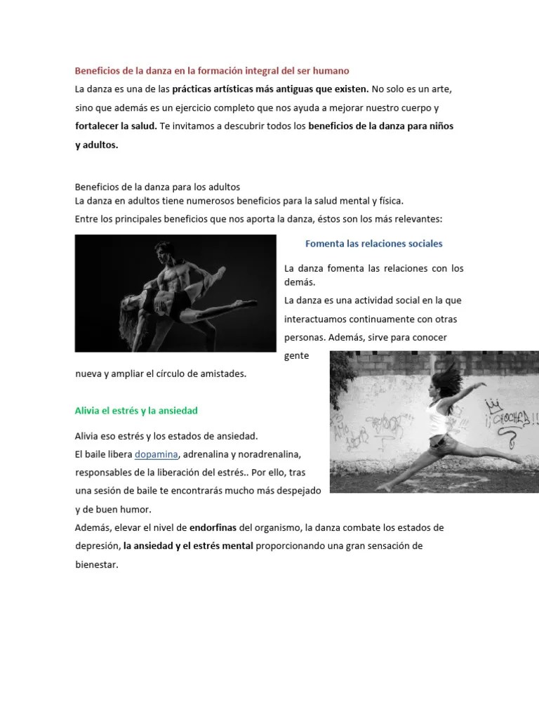 Beneficios De La Danza En La Formación Integral Del Ser Humano ...