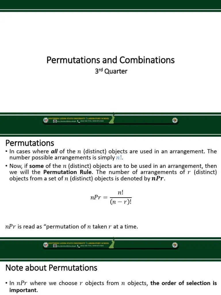 Permutations And Combinations | Download Free PDF | Mathematics