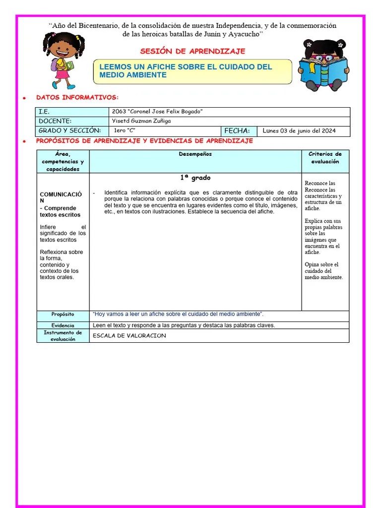 Sesión 1de Comu - Leemos Un Afiche | PDF | Aprendizaje