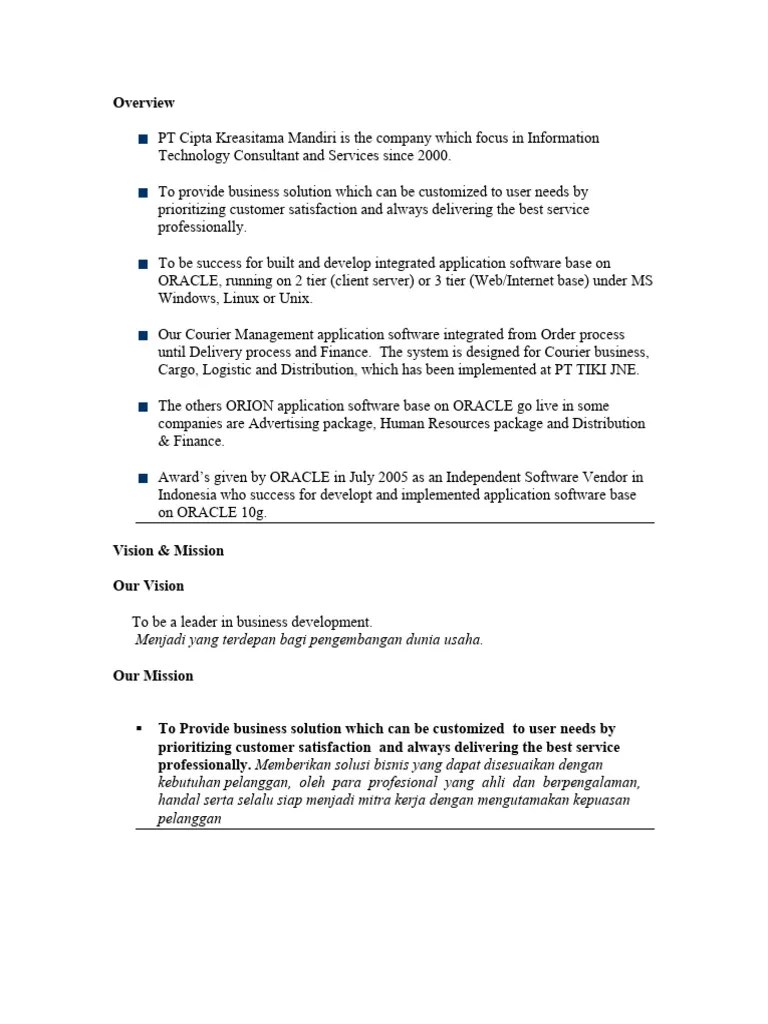 ORION COMPANY | PDF | Oracle Corporation | Application Software