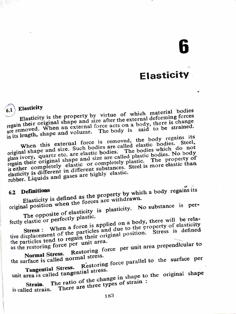 Elasticity 1 | PDF | Elasticity (Physics) | Stress (Mechanics)