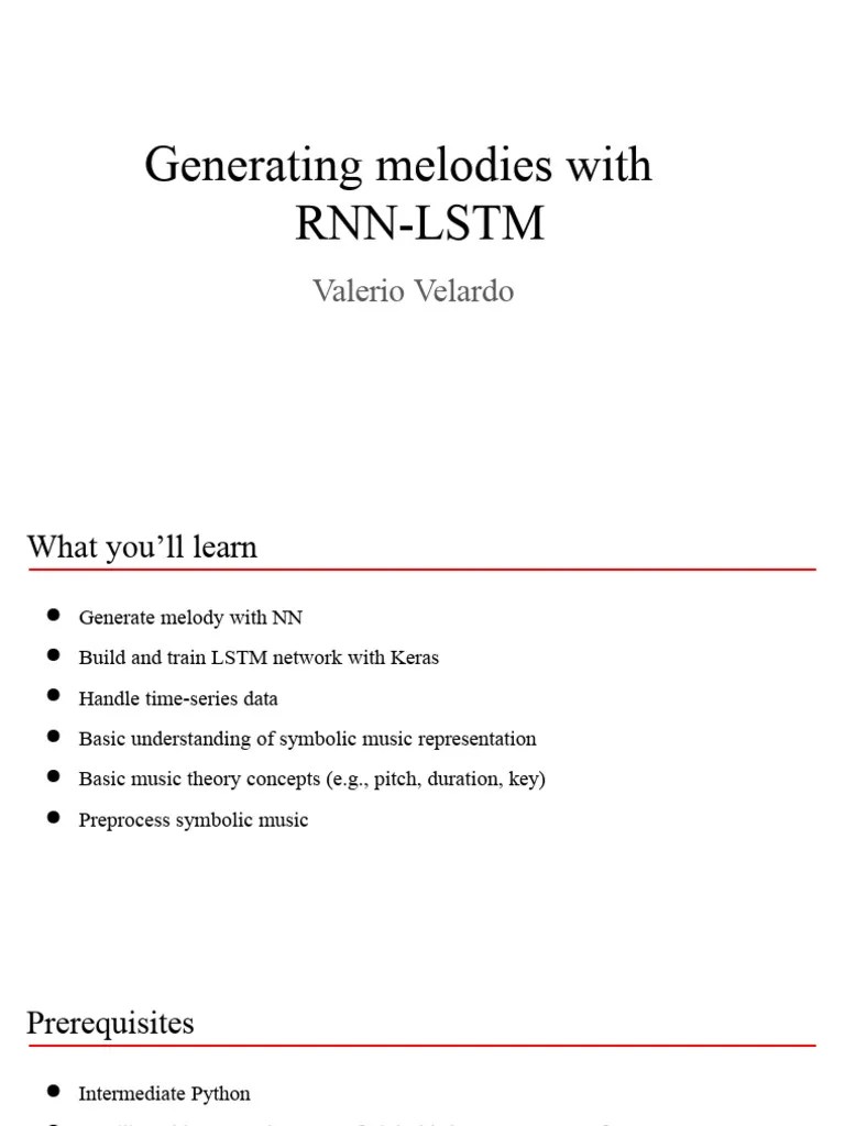 Generating Melodies With RNN-LSTM - Series Overview | PDF