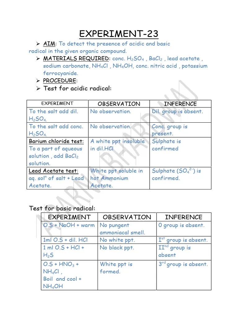 Experiment 23 | Download Free PDF | Salt (Chemistry) | Sodium Hydroxide