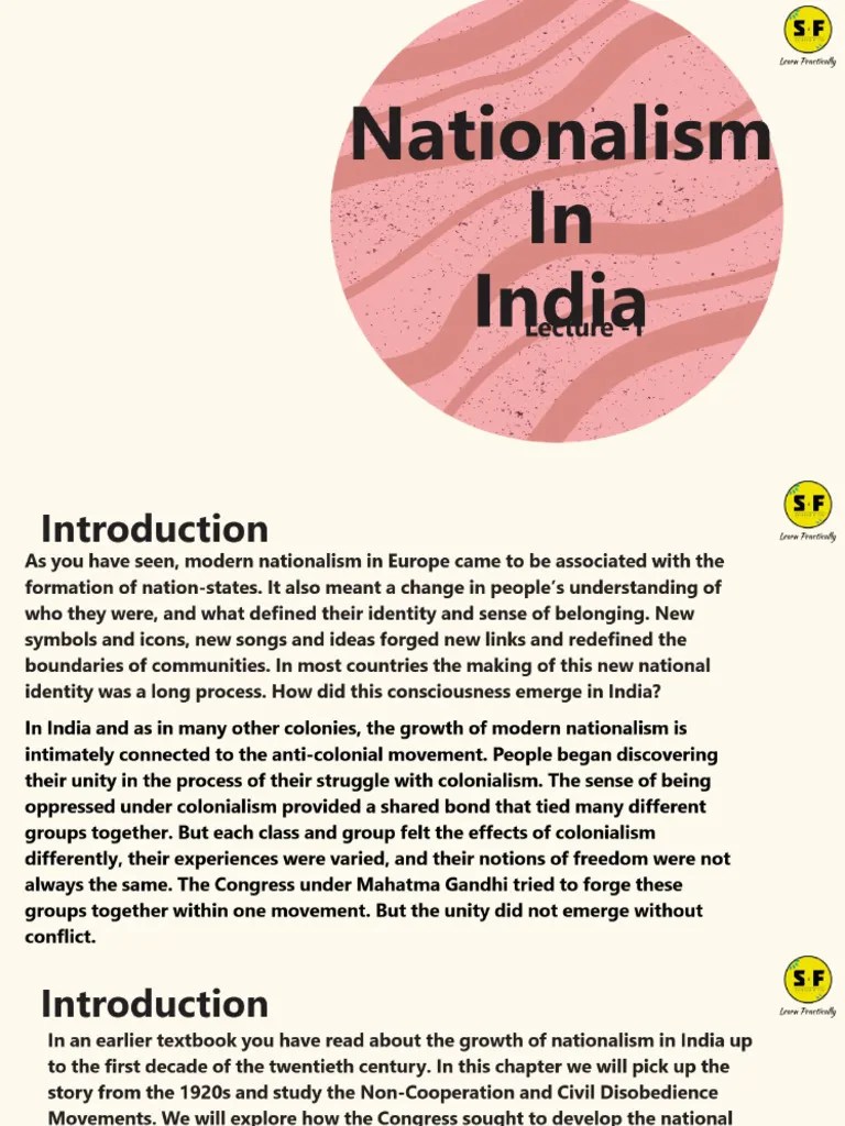Nationalism In India L1 2024 | PDF