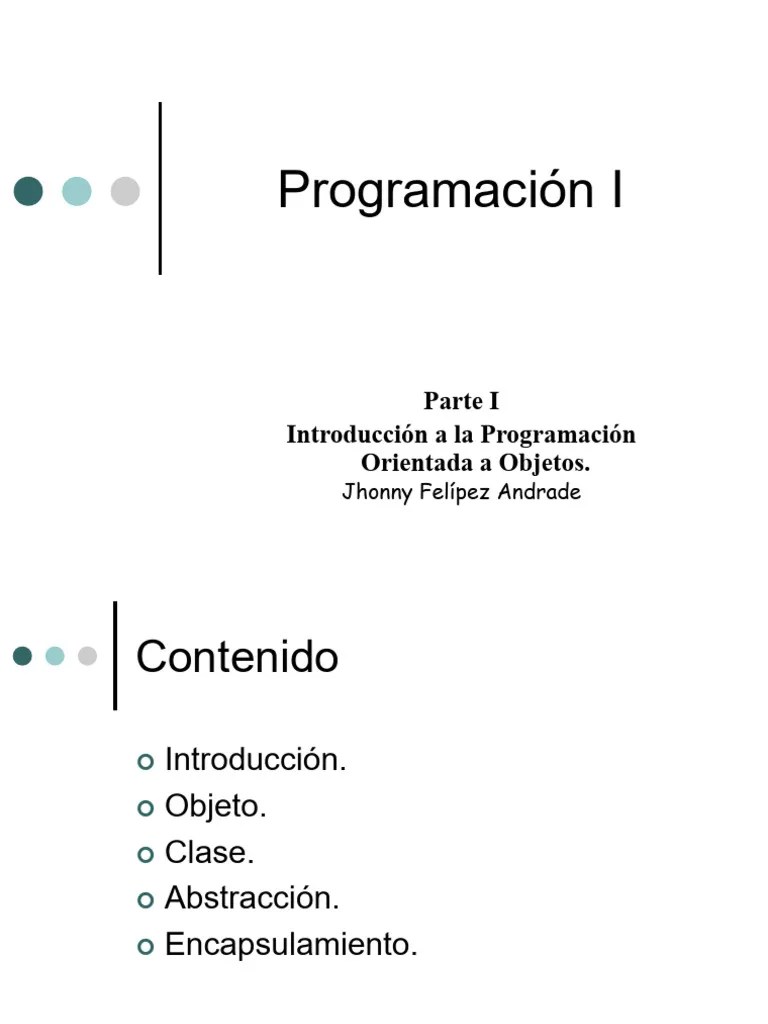 01-Introducción A La POO | PDF | Objeto (informática) | Programación ...