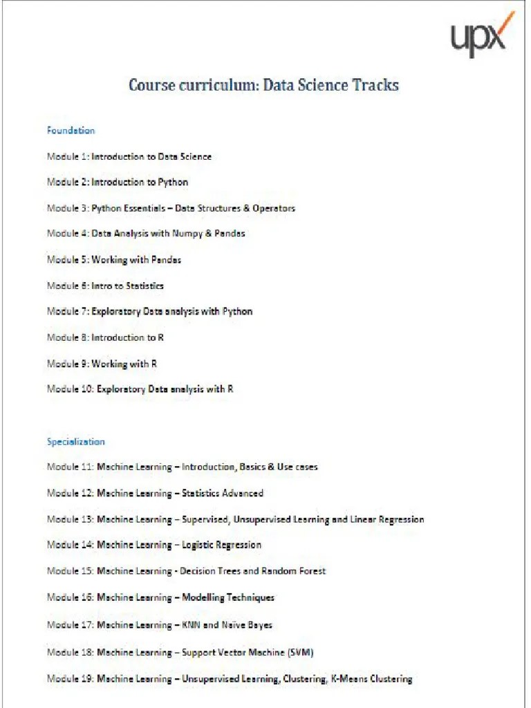 Data Science Curriculum | PDF