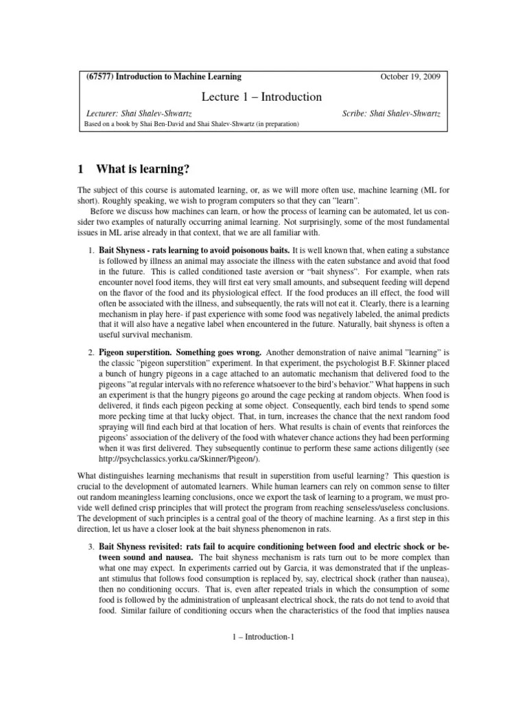 Introduction To Machine Learning Mathematics | PDF | Learning | Machine ...