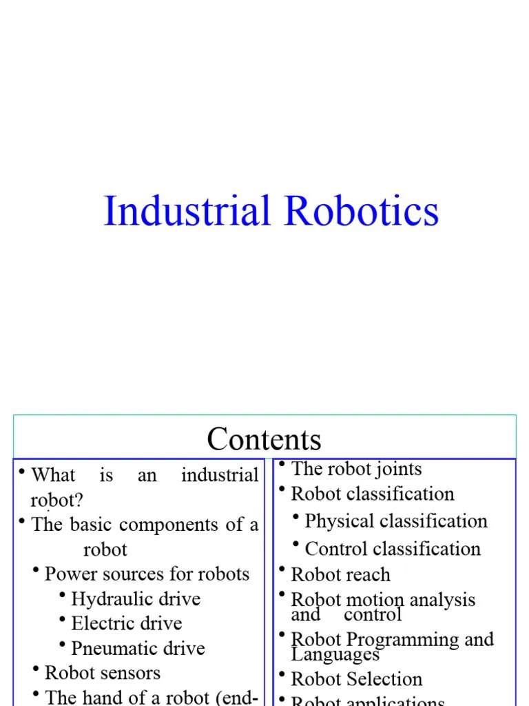LS06A-Industrial Robotics Intro | PDF | Robot | Robotics