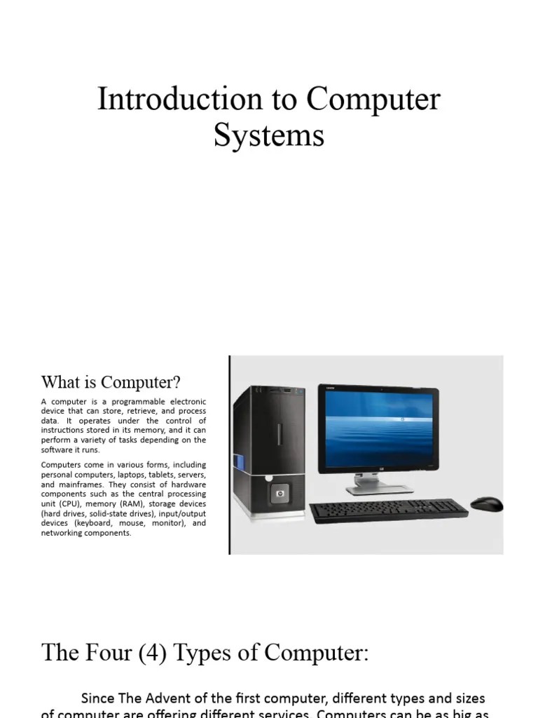 Introduction To Computer Systems | PDF | Computer Hardware | Personal ...