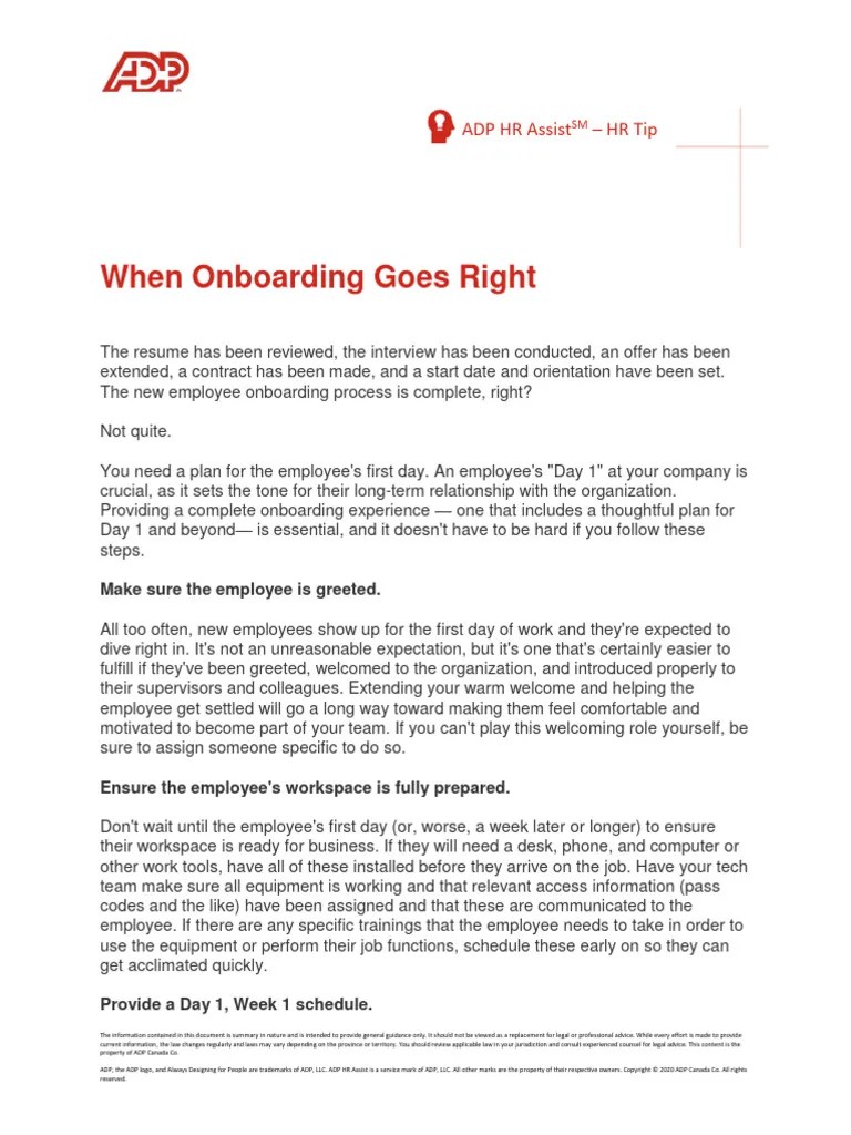 When Onboarding Goes Right | PDF | Employment | Business