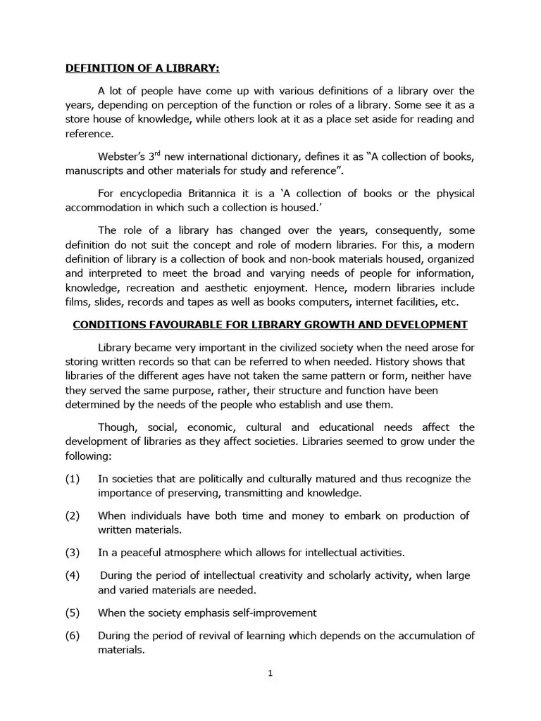 Types Of Library | PDF | Libraries | Books