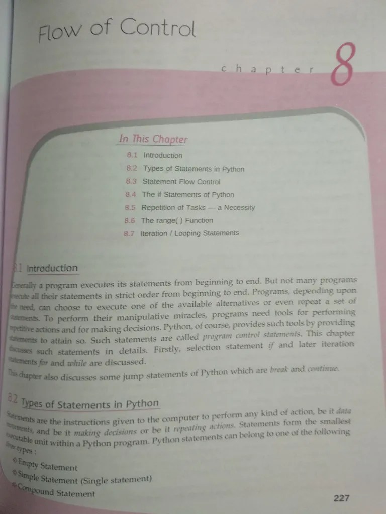 CS TBK Class 11 Chapter 8 Flow Of Control | PDF