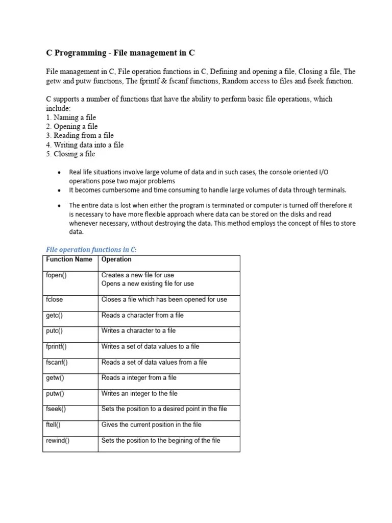 C Programs For File Handling | PDF | Computer File | Pointer (Computer ...