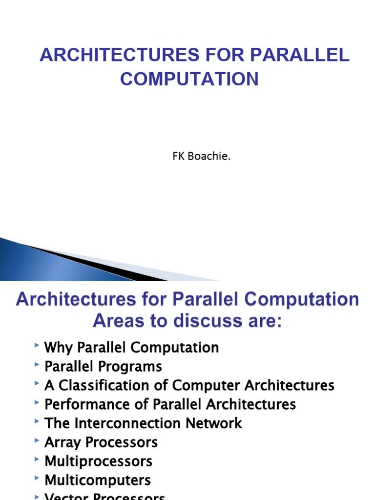Architectures For Parrallel Computation | PDF | Central Processing Unit ...