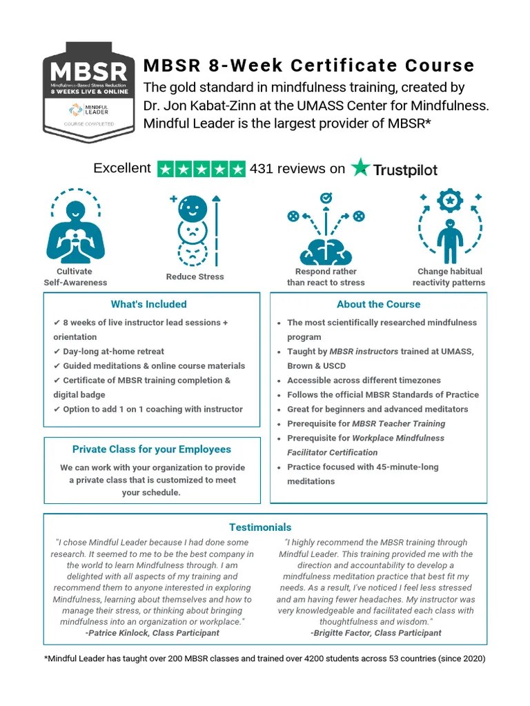 MBSR Training Overview | PDF | Mindfulness | Meditation