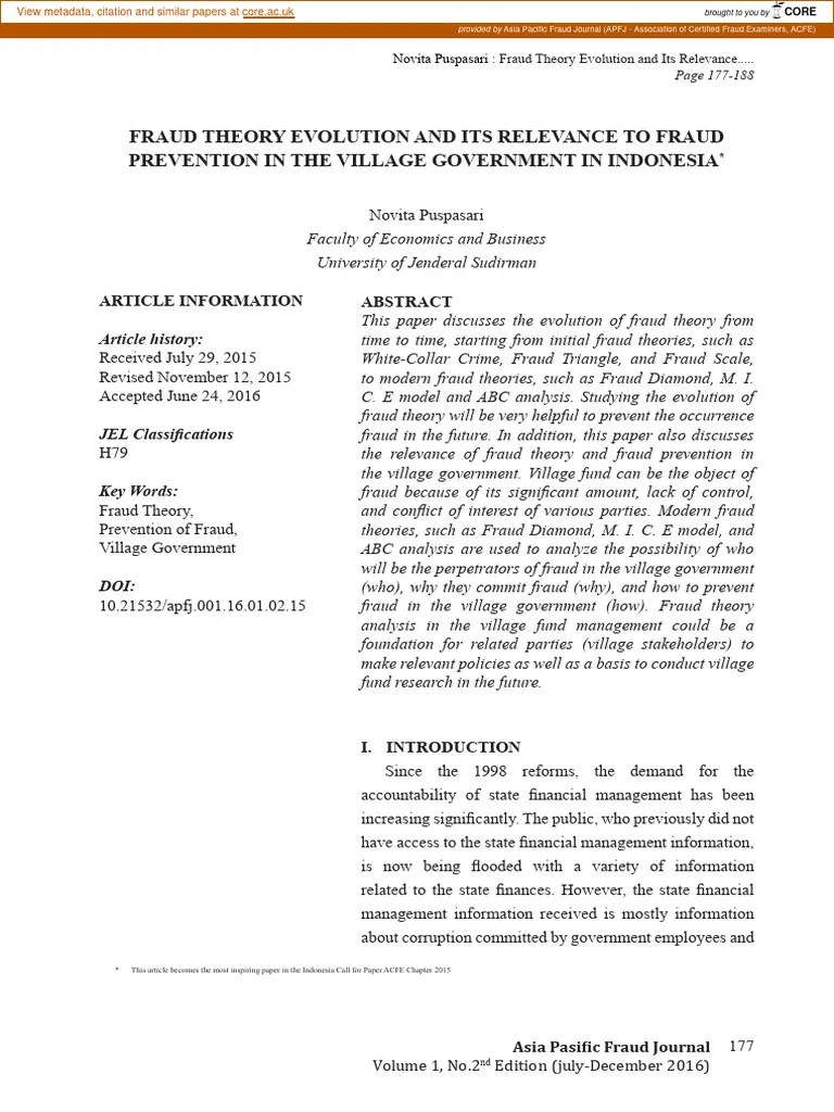 Fraud Theory In Indonesia | Download Free PDF | Crimes | Crime & Violence