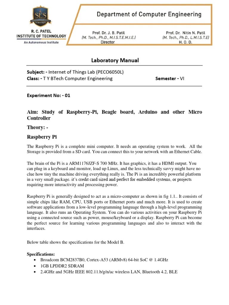 Study Of RPI Beagleboard And Arduino | PDF | Raspberry Pi | Arduino
