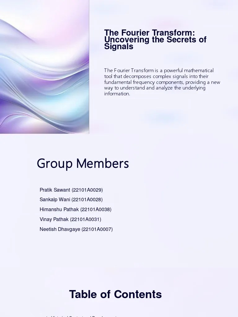 The Fourier Transform Uncovering The Secrets Of Signals | Download Free ...