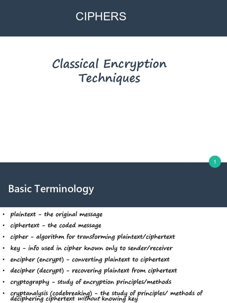 Module1 MB - Lecture 3 - Cipher - For PT1 | PDF | Cryptography ...