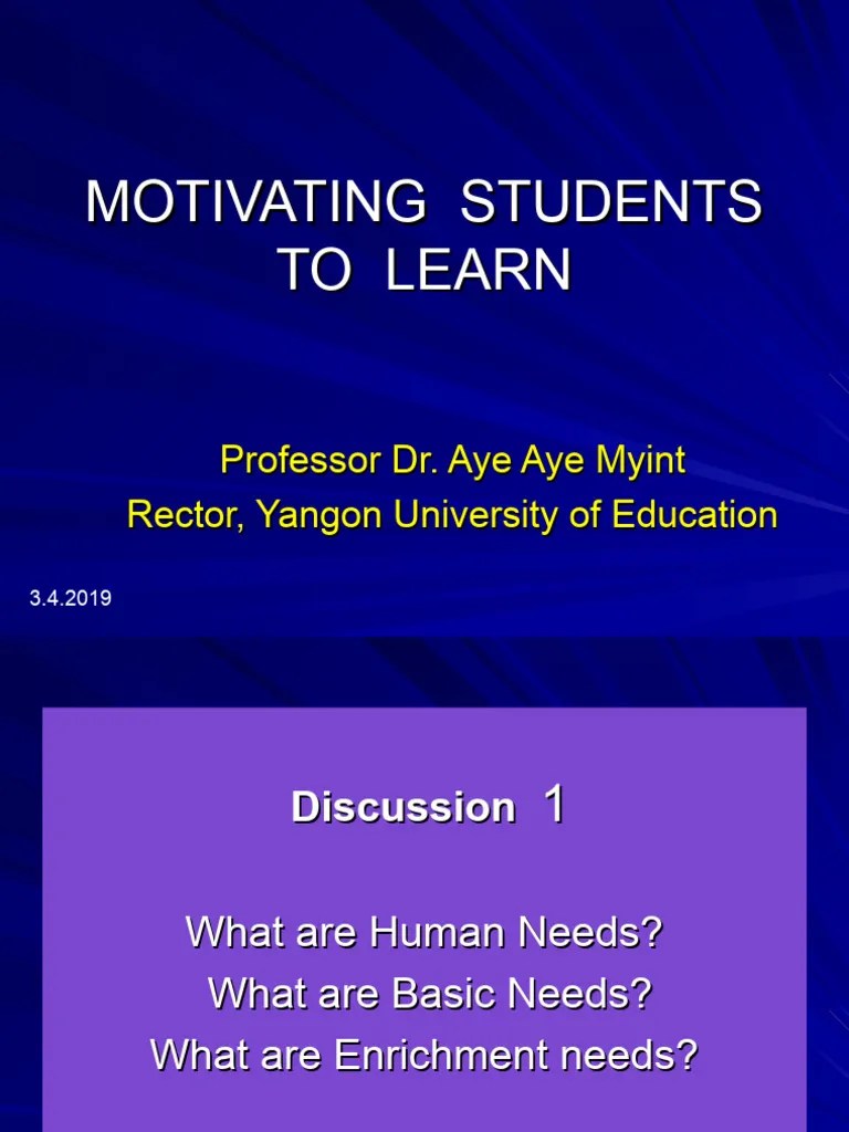 Motivating Students To Learn | Download Free PDF | Motivational ...