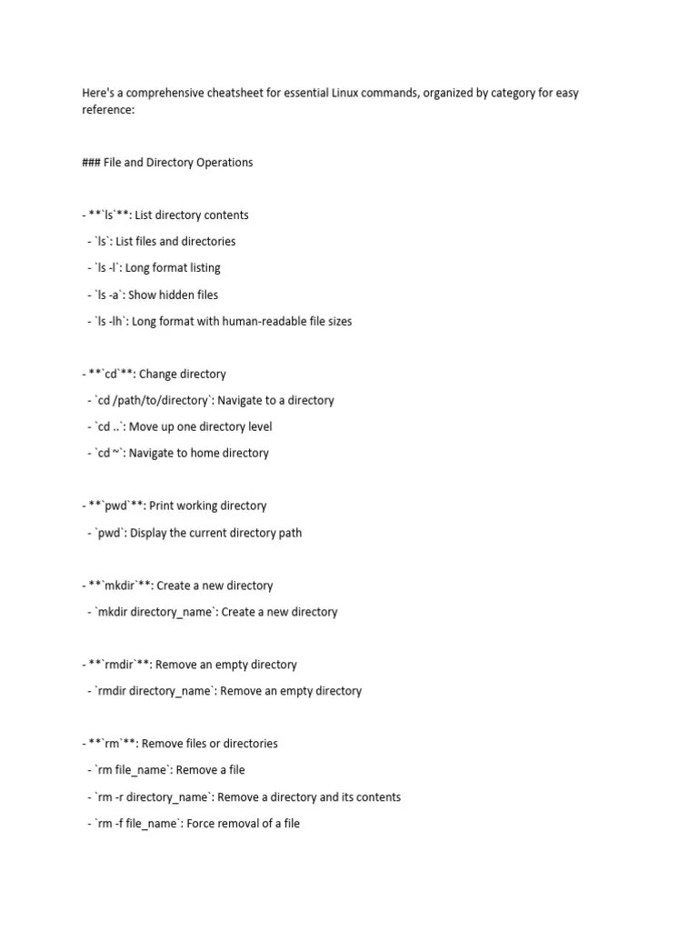 Linux Command Cheatsheet-AZ | Download Free PDF | Filename | Computer File