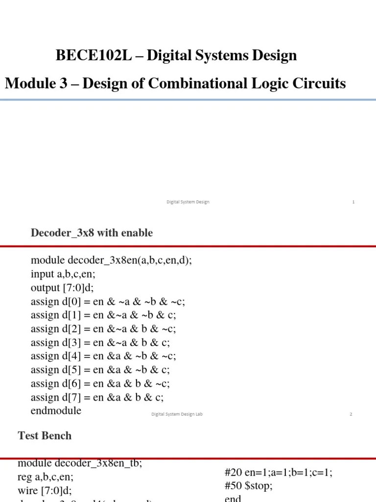 11-Verilog HDL Coding And Summary Of Module-3-12-06-2024 | PDF ...