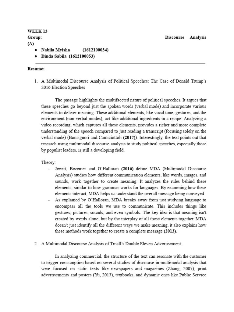Discourse Analysis-Assignment (4 June 2024) | PDF | Communication | Liberal Arts Education