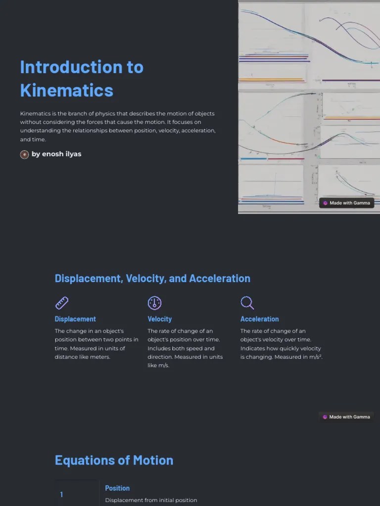 Introduction-to-Kinematics | PDF | Acceleration | Kinematics