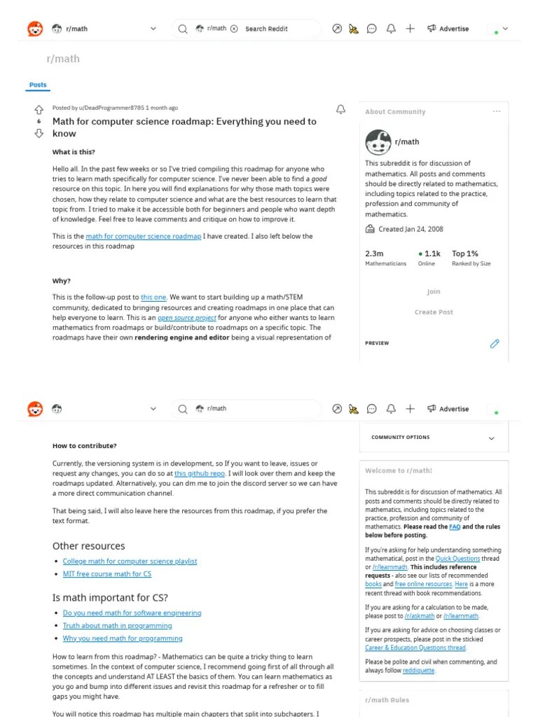 Math For Computer Science Roadmap_ Everything You Need To Know _ Math ...